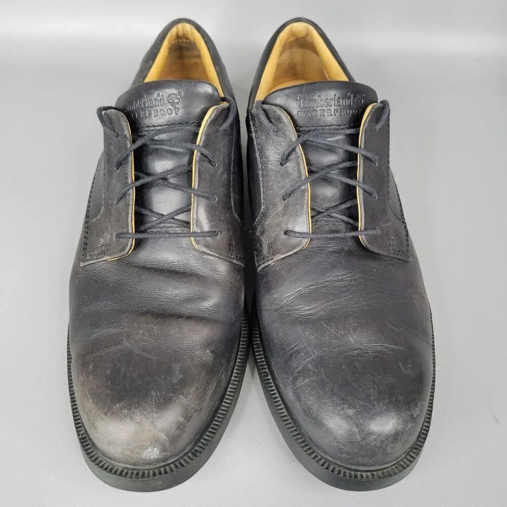 Timberland Waterproof Mens Dress Shoes Black Leather Oxford 90082 Size 11 M